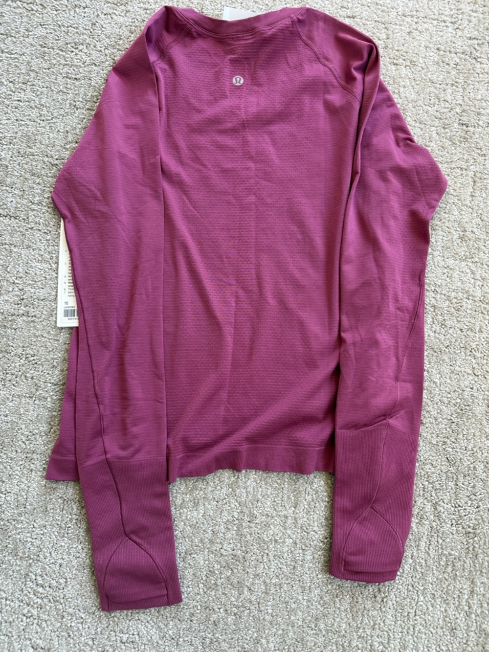 🍋 Lululemon Swiftly Tech Long Sleeve 2.0 Race/waist Length Washed Mauve size 10 - Picture 4 of 6